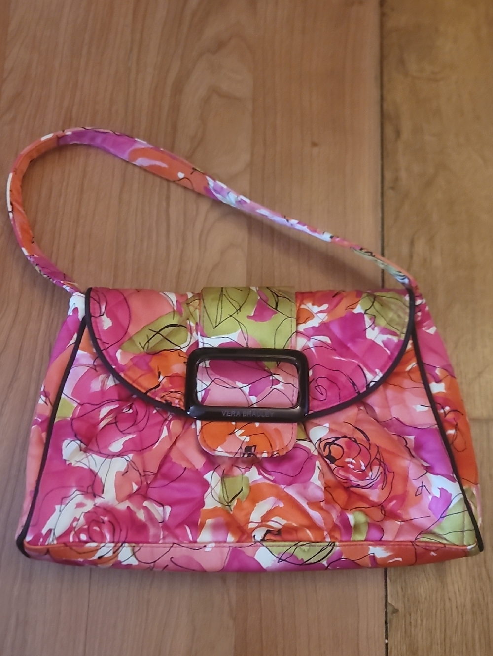 Vera Bradley Pink Orange Floral Shoulder Bag